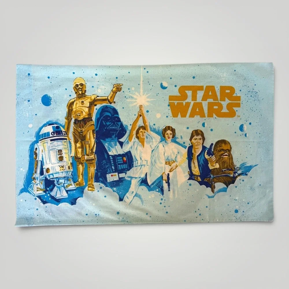 Vintage BIBB Star Wars Pillowcase Original Trilogy Luke Leia Darth‎ Vader USA